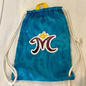 Kids Blue Drawstring Costume Bag with 2 Mermaid Tail Skins